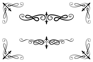 Classic Vintage Baroque Victorian Ornament Frames Separator Elements Classic Wedding Invitation