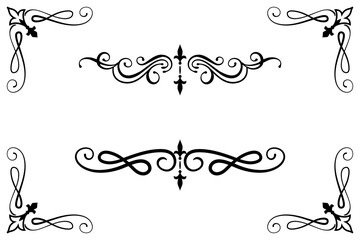 Classic Vintage Baroque Victorian Ornament Frames Separator Elements Classic Wedding Invitation