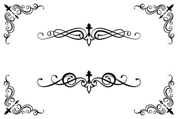 Obraz premium Classic Vintage Baroque Victorian Ornament Frames Separator Elements Classic Wedding Invitation