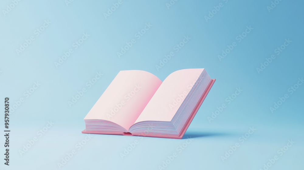 Poster this 3d rendering presents a textbook icon against a clean background, ideal for mock-ups and web ba