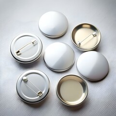 Blank round badges with pin. perfect for DIY projects. crafting. and creating personalized gifts.