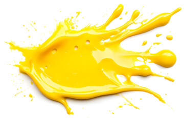 Closeup of melted cheese isolated on white background
