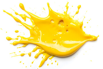 Closeup of melted cheese isolated on white background
