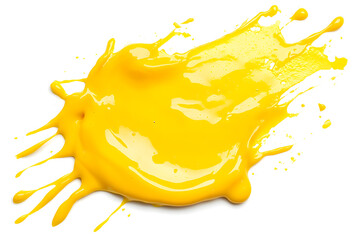 Closeup of melted cheese isolated on white background
