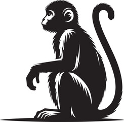 Monkey animal Silhouette isolated on white background Minimalist monkey vector illustration