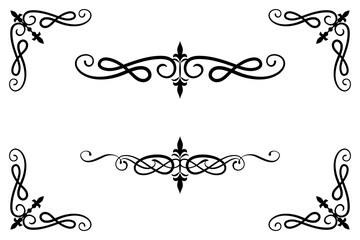 Classic Vintage Baroque Victorian Ornament Frames Separator Elements Classic Wedding Invitation