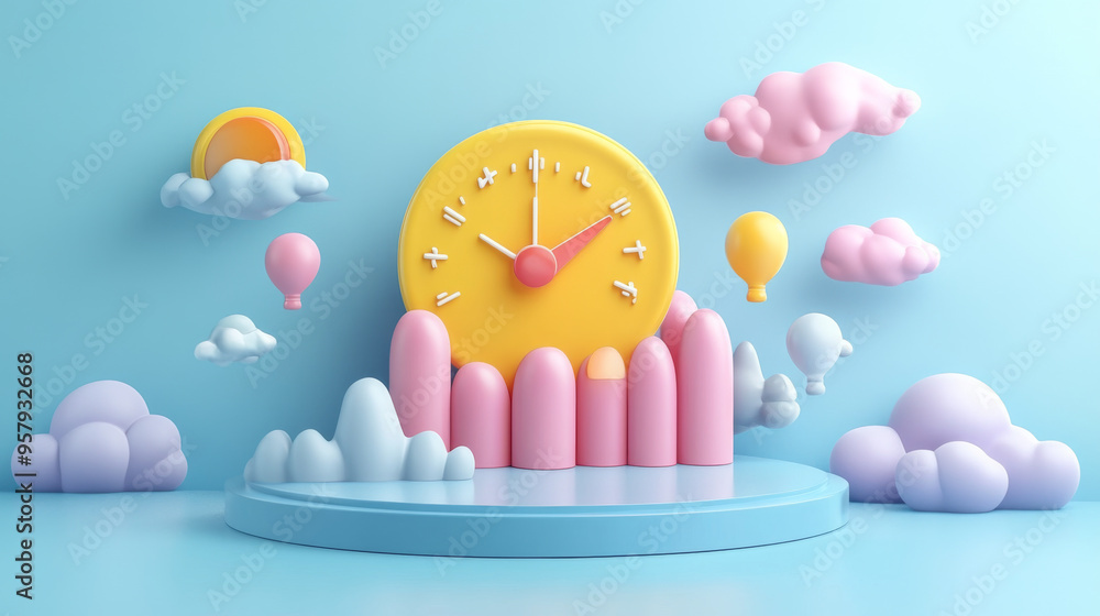 Aufkleber this 3d rendering features a weather forecast icon set against a clean background, designed for mock