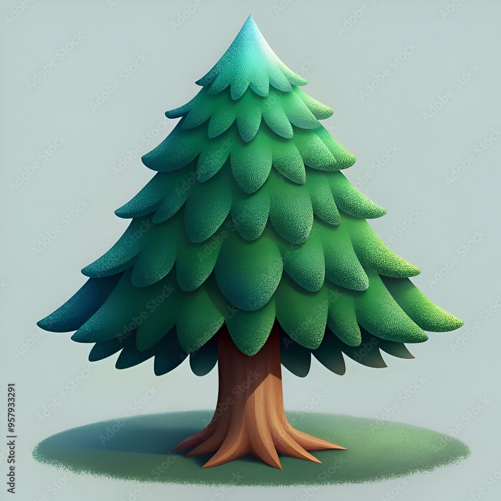 Aufkleber a charming 3d illustration of an austrian pine tree. perfect for adding a touch of nature to your de