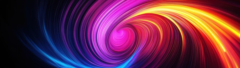 Obraz premium Electric swirl of neon colors, dynamic and vibrant energy, Abstract background, Energetic, electric