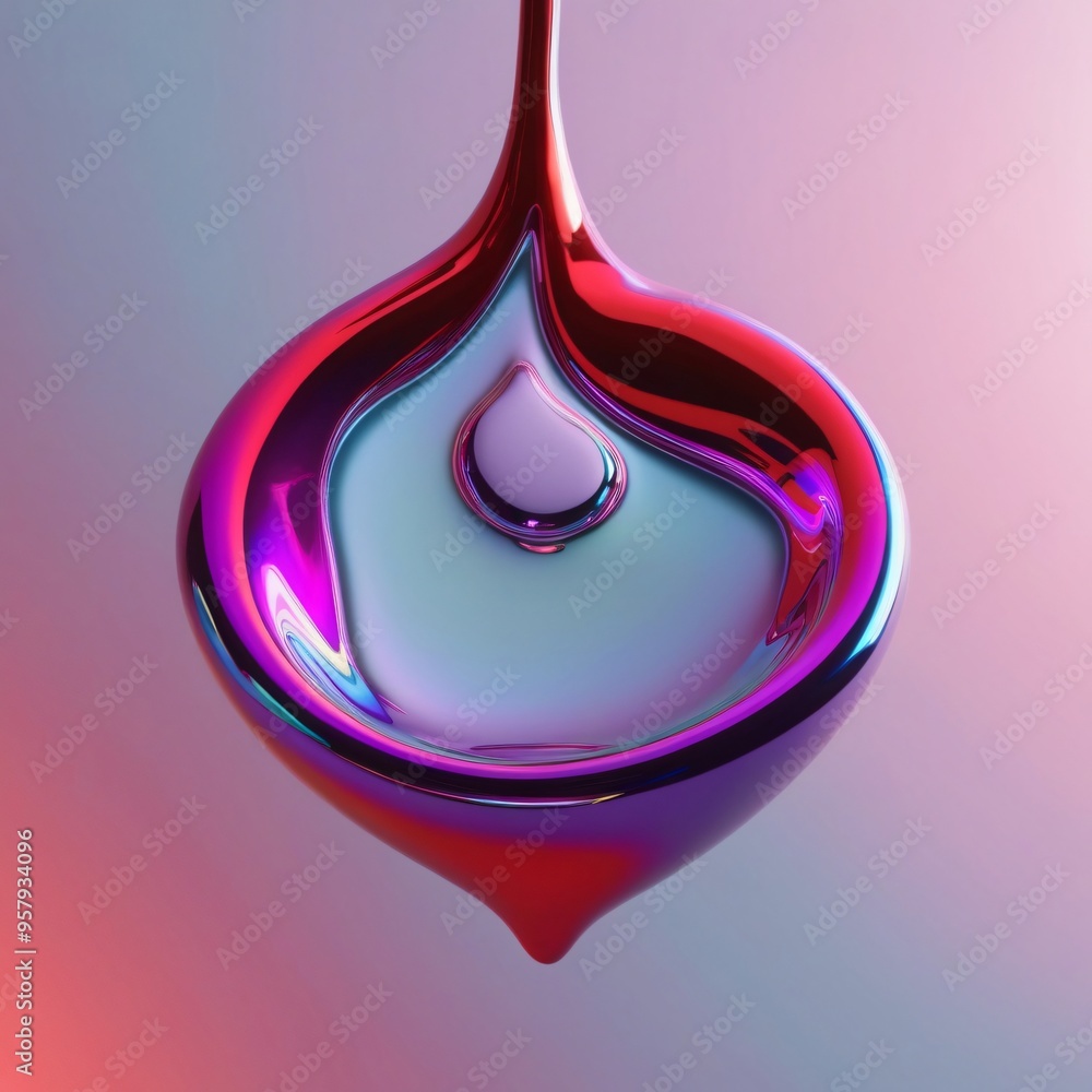 Poster abstract d liquid drop with gradient colors