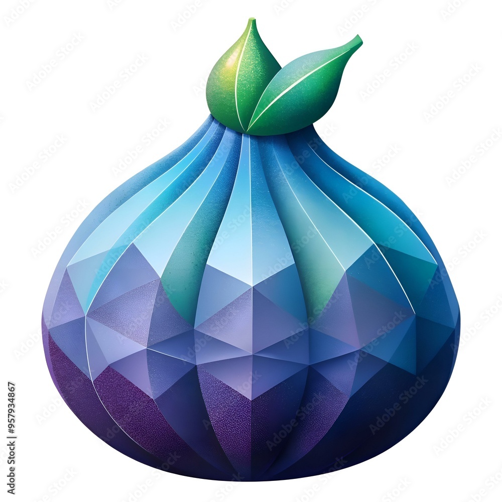 Aufkleber a vibrant and unique 3d illustration of a gem like squash. perfect for adding a touch of playful sop