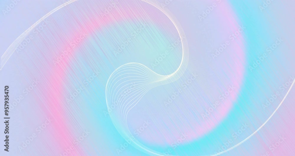 Poster abstract animation with flowing pastel lines and gradients forming dynamic swirl