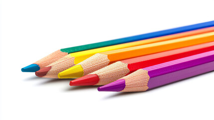 Fototapeta premium This set features a collection of pastel-colored pencils designed for children. Each pencil is crafted to provide a smooth, vibrant application of color, ideal for drawing and coloring. The soft, mute