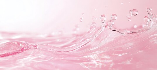 Ethereal light pastel holographic purple, pink, and blue transparent water surface texture with ripples, splashes, and waves.