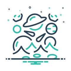 Obraz premium Mix icon for space conquest