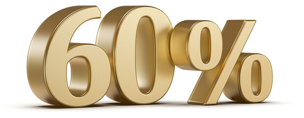 60 Percent Discount Gold Number 3D