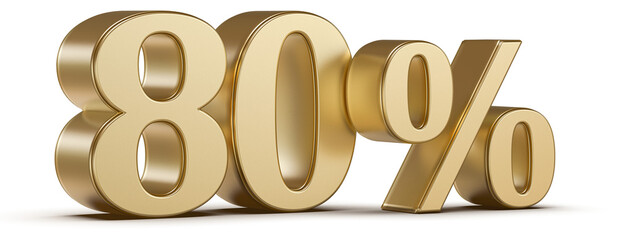 80 Percent Discount Gold Number 3D
