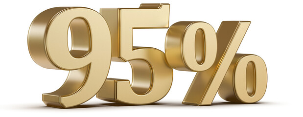 95 Percent Discount Gold Number 3D