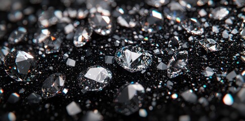Sparkling Diamonds on a Black Surface