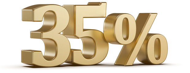35 Percent Discount Gold Number 3D