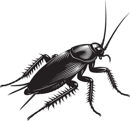 Cockroach insect animal Silhouette vector illustration isolated on a white background