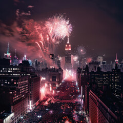 Fototapeta premium fireworks, night, celebration, firework, light, holiday, festival, explosion, abstract, party, new, sky, fire, new year, celebrate, year, star, colorful, black, city, christmas, event, red, happy, col