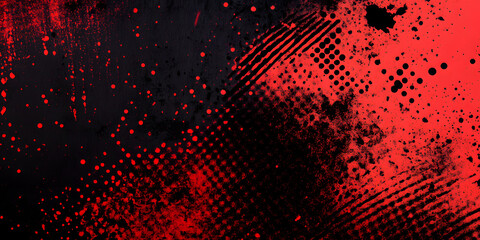 red spots, splashes and dotted paint marks on a black background. grunge texture of old background
