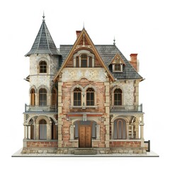 architecture concept, historic house isolated 