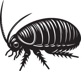 Cockroach insect animal Silhouette vector illustration isolated on a white background