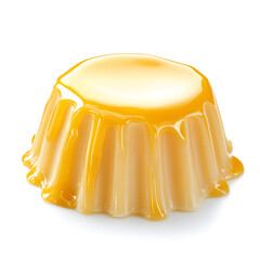Delicious pudding vanilla dessert isolated on white background