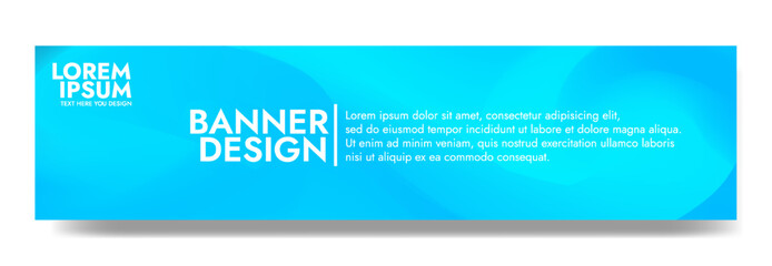 Abstract Blue Gradient Banner with Wavy Shapes