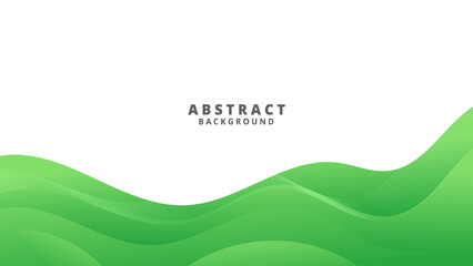 Creative Abstract Background with Wavy  Green Shapes