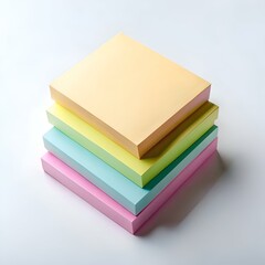 Stack of colorful sticky notes. perfect for office organization and adding a pop of color to your desk.