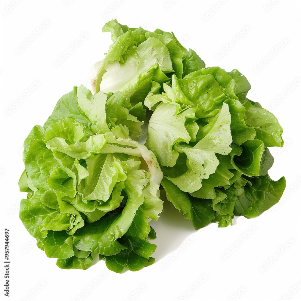 Canvas Prints green iceberg lettuce on transparent png isolated