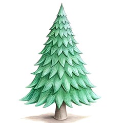 Obraz premium A charming hand drawn illustration of a pine tree. perfect for adding a touch of nature to your designs.