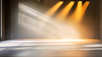 Bright rays of sun falling from window into room.