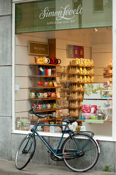AMSTERDAM, NETHERLANDS - MAY 08, 2012:  Exterior view of Simon Levelt speciality Coffee and Tea shop 