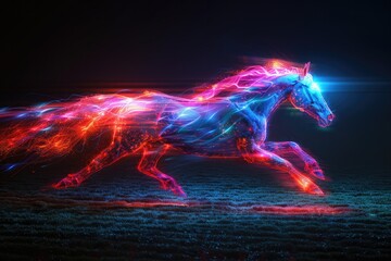 Light Trails Running Animal The energetic movement animal captured glowing light