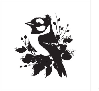 recommend clip art: lack  Blue jay Silhouette Vector on Whit Background