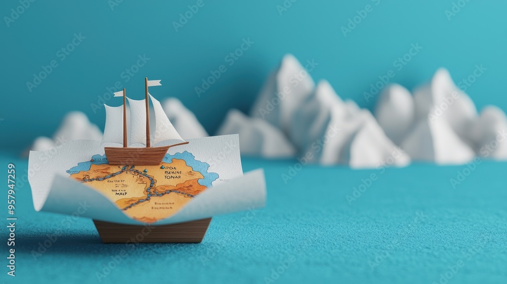 Poster uncover your financial masterplan: of treasure route mapping with copy space for text in quality