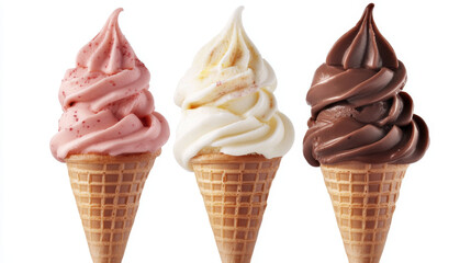 Indulge in a sweet treat with our 3D-rendered ice cream splash! Featuring chocolate, vanilla milk, and pink strawberry flavors, this delightful cone is overflowing with creamy goodness. Set against a 