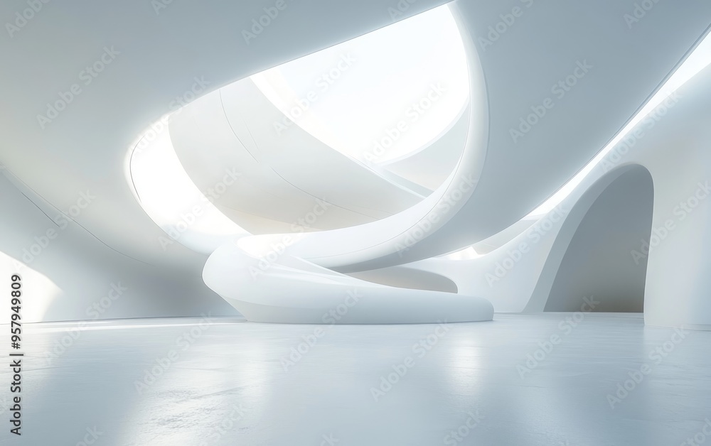 Poster modern abstract architecture design background in 3d rendering