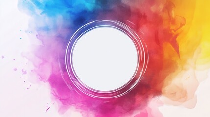 Vibrant Watercolor Discount Sticker with Dynamic Design and Blank Space for Text
