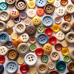 A vibrant assortment of colorful buttons in various shapes and sizes. perfect for crafting projects. scrapbooking. or adding a touch of vintage charm to your designs.