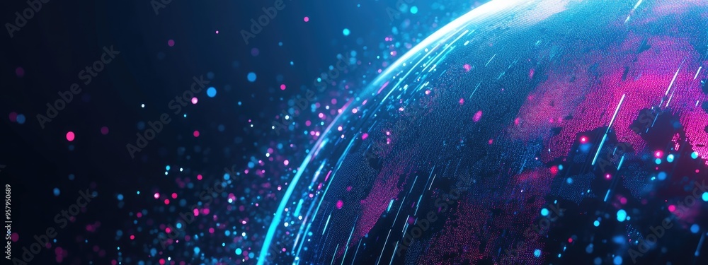 Leinwandbilder Abstract futuristic globe in a 3D cartoon rendering Artistic background for creative design