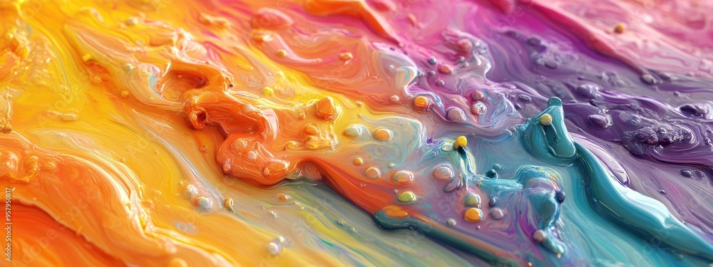 Poster Abstract color paint background in a 3D cartoon rendering focused on design creativity inspiration and art 3D Color series