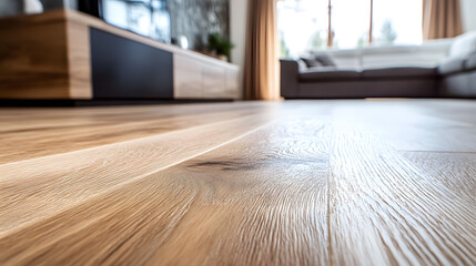 Modern empty room with parquet floor