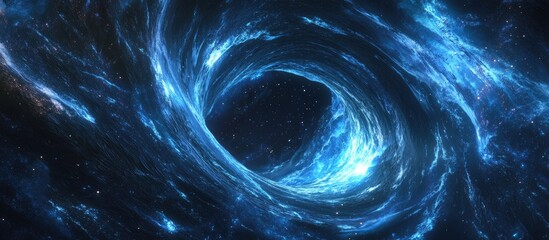 Huge black hole warps space in 3D cartoon rendering Realistic science fiction art at 5K resolution