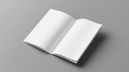 &ldquo;A blank half-folded booklet, postcard, flyer, or brochure mockup template set against a gray background, providing a clean and neutral canvas for showcasing design concepts