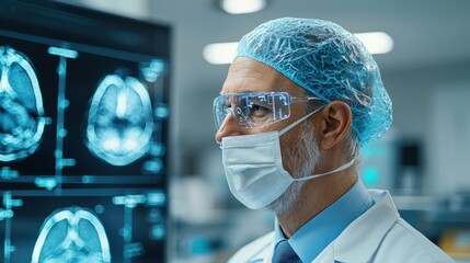 Cutting-Edge Medical Technology in Minimalist Setting with Soft Bokeh Lighting for Copy Space